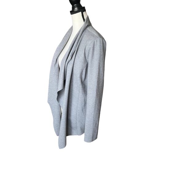 Jules & Leopold Large Stretch Crepe Shawl Collar Cardigan Blazer Open Front Gray - Picture 4 of 9